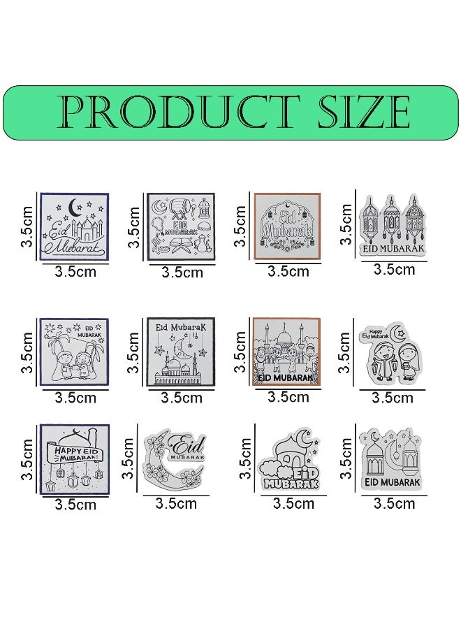 Home Smart DIY Wooden Magnet Set for Ramadan Decoration - 12pcs Eid and Ramadan Mubarak Wooden Magnet sets with 12 color pens Ideal gift for your children during Ramadan and Eid Celebration. - view 2